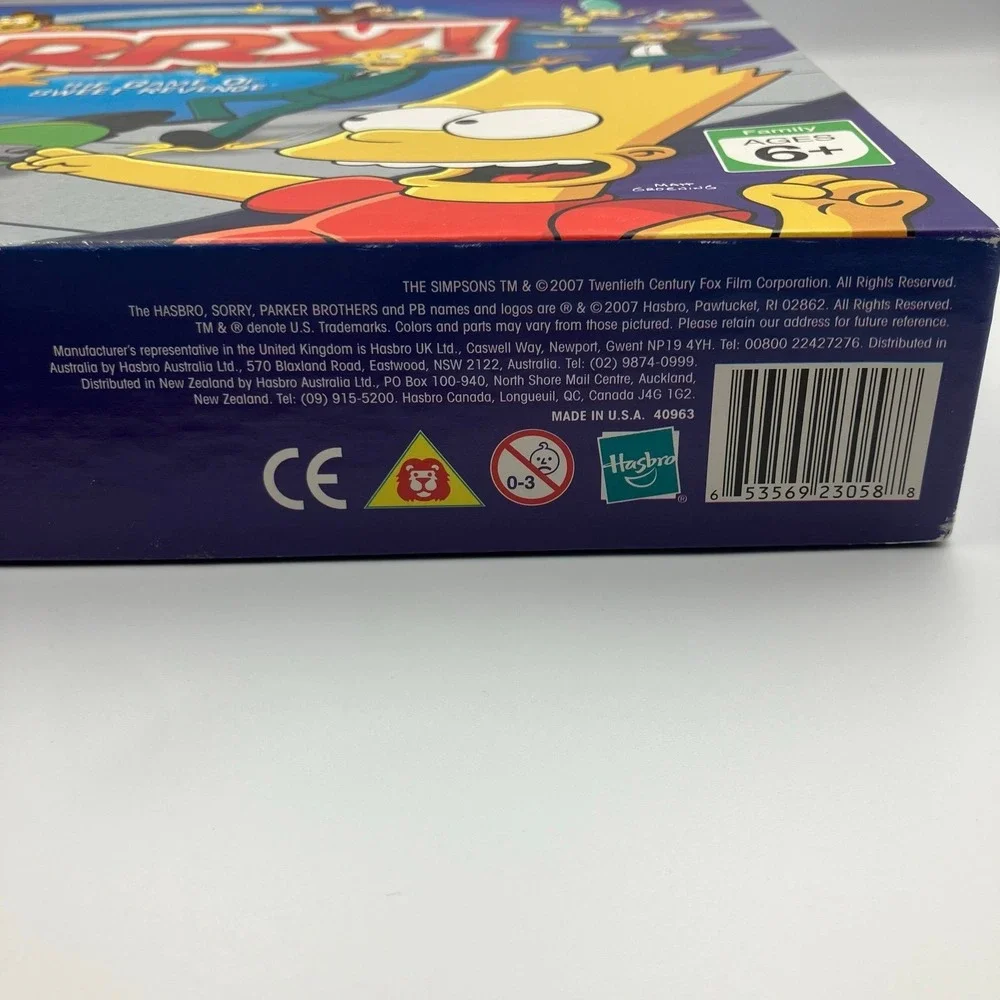 The Simpsons Sorry! Board Game Parker Brothers Complete Excellent Condition - Picture 8 of 9
